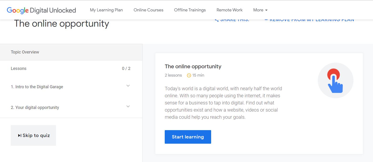 Google Digital Unlocked Lesson 1 Answers 2023 The Online Opportunity Google digital unlocked lesson 1 answers 2023 the online opportunity