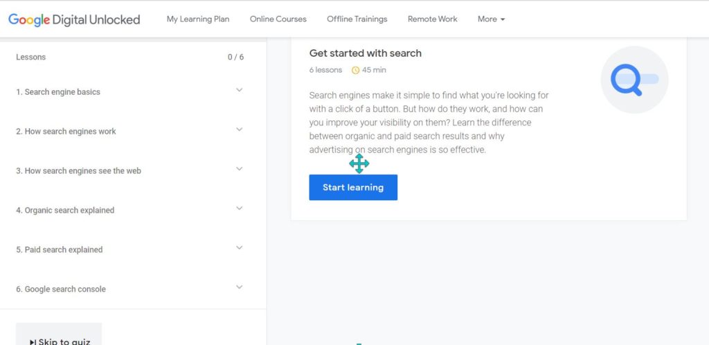 Google Digital Unlocked Answers 2020 Lesson 5 Get Started With Search