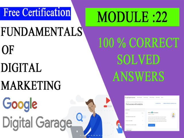Google Digital Unlocked-Lesson 22 Find success with analytics exam answers