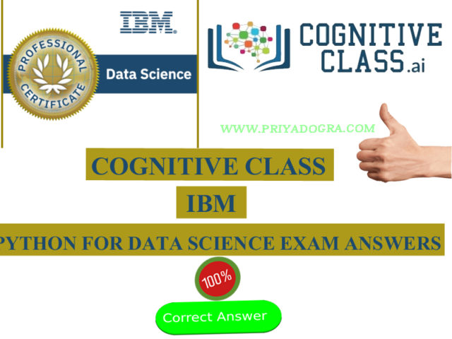 Cognitive Class IBM Python for Data Science Exam Answers 2020