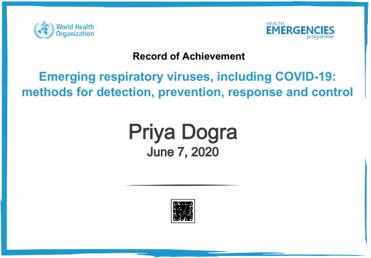 Emerging Respiratory Viruses, Including COVID-19: Methods For Detection, Prevention, Response and Control Free Certificate Answers