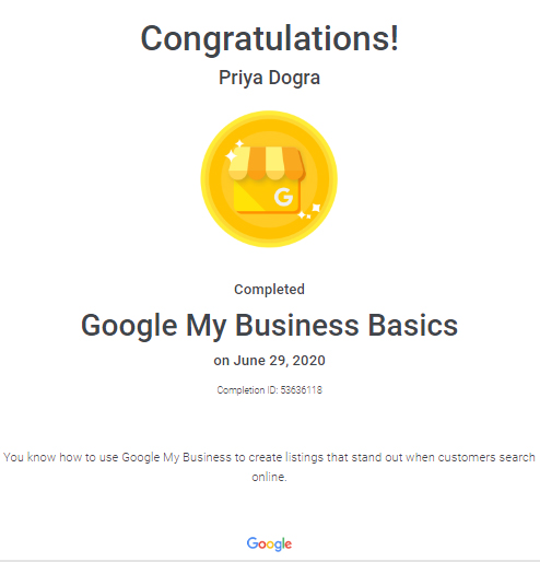 Google My Business Basics Assessment Answers 2020
