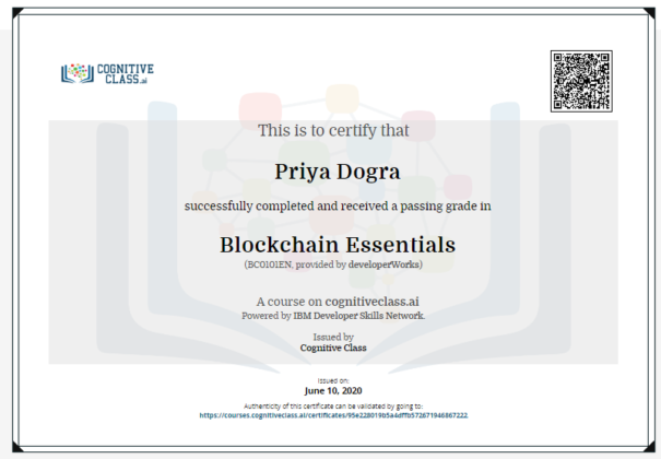 ibm blockchain certification free