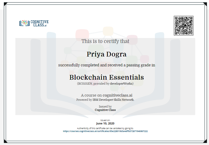 free online block chain certification exam answers ibm