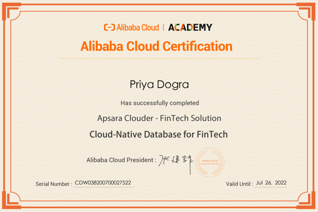 Cloud-Native Database for FinTech Alibaba Cloud Free Certificates  Alibaba Cloud Quiz Answers Alibaba Cloud Certification