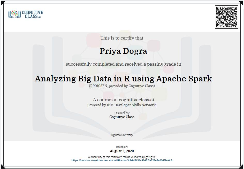 Analyzing Big Data in R using Apache Spark Cognitive Class Answers