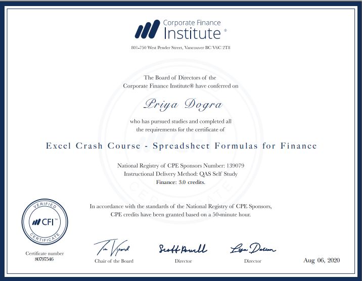 CFI free courses Corporate Finance Institute Certificate Free Online