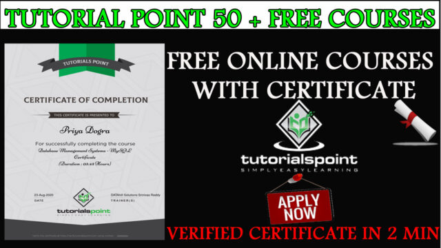 free tutorial point courses