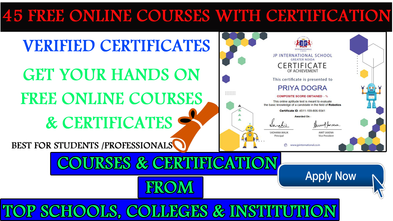 Free Foreign Universities Certificate Courses/ Free Online Courses