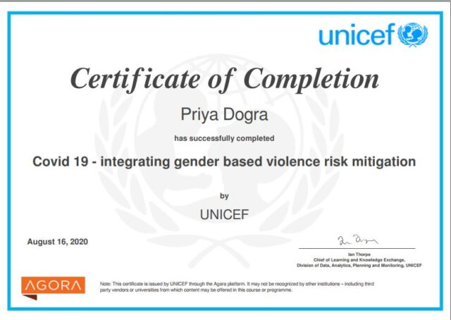 unicef certificate , free courses with certification