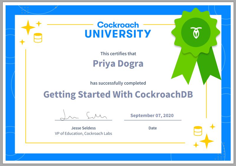 Getting Started With CockroachDB Certification