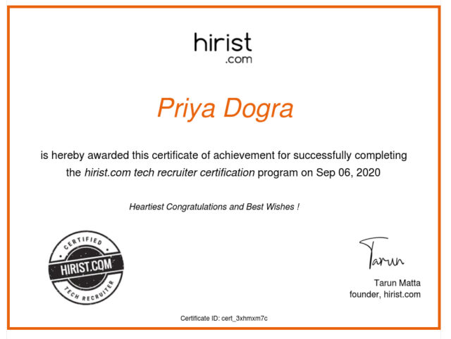 Hirist Tech Recruitment Certification Exam Answers