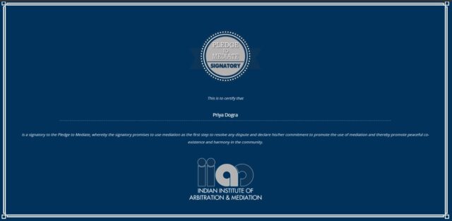Indian Institute of Arbitration & Mediation Free Certificate