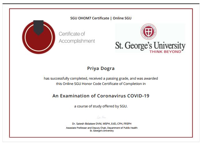 Coronavirus COVID-19 Certification
