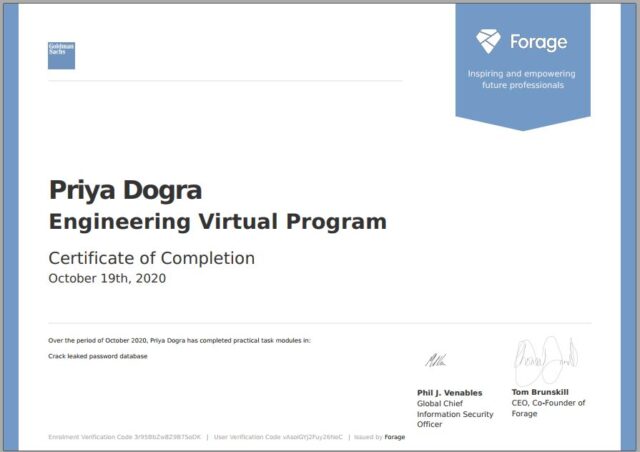 Goldman Sachs Engineering Virtual Program