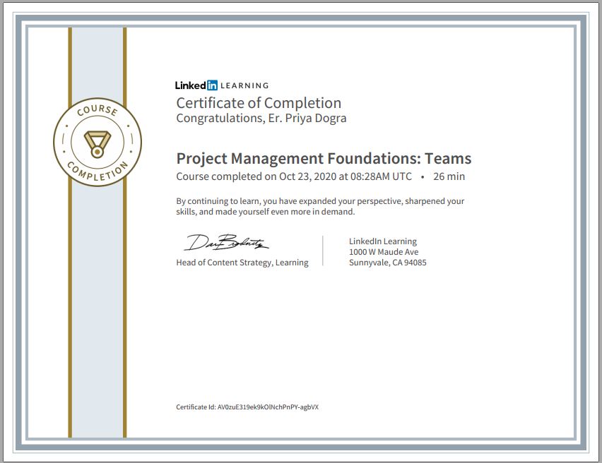 Project Management Foundations: Teams Certification