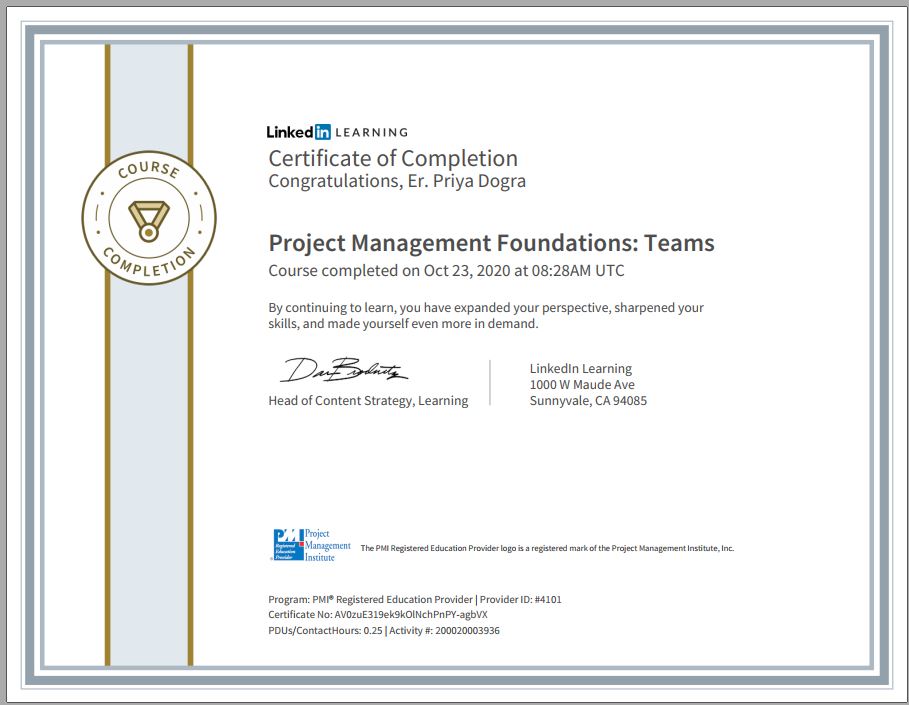 Project Management Foundations: Teams Certification