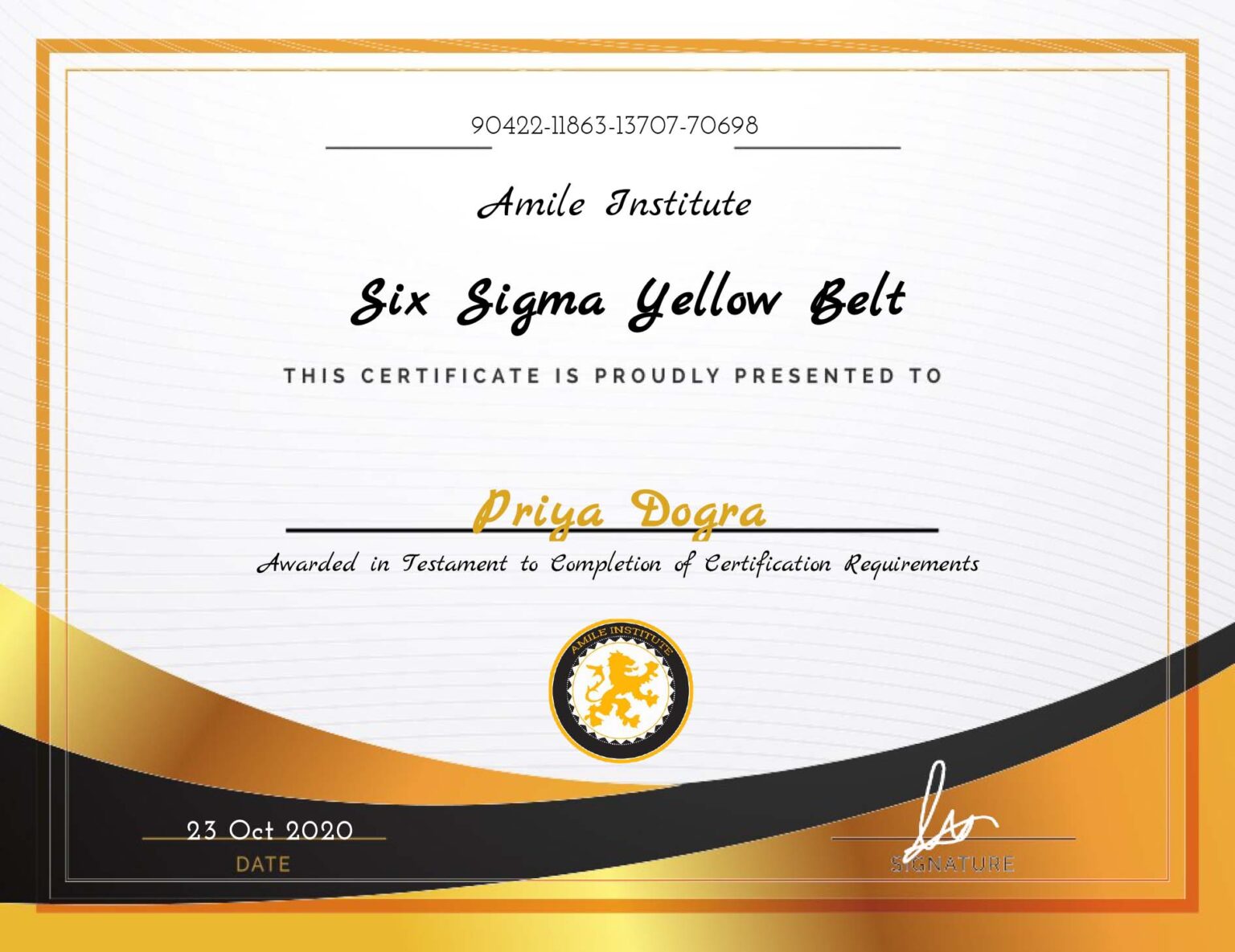 Six Sigma Yellow Belt Certification Answers - Quiz Answers Amile Institute