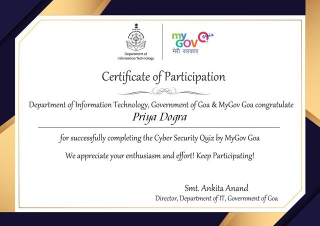 Cyber Security Quiz-MyGov Goa
