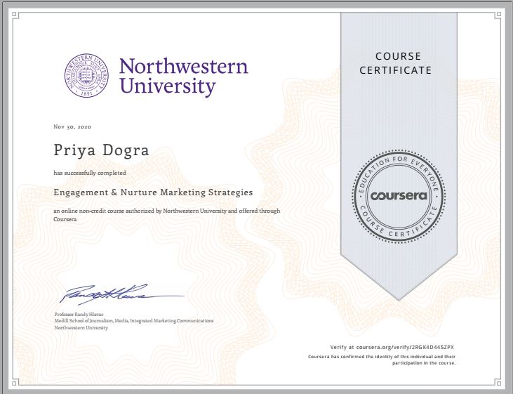 Engagement & Nurture Marketing Strategies Certification