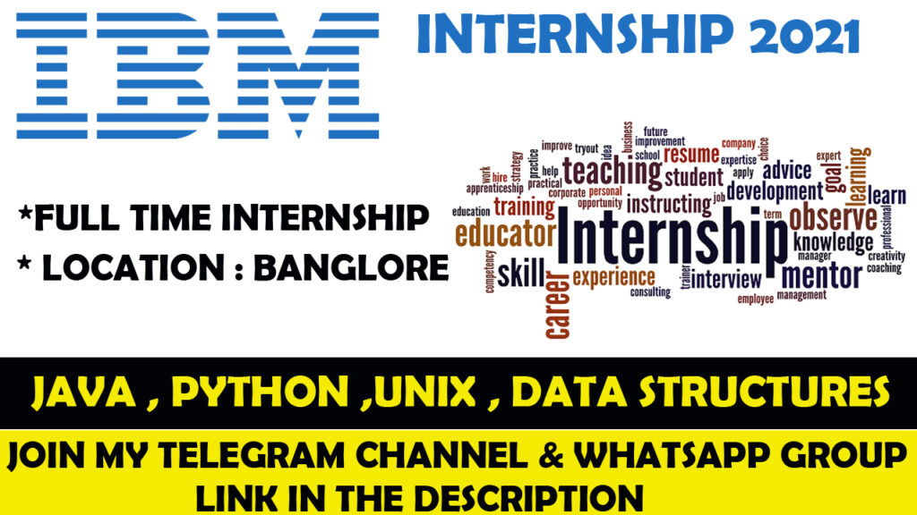 IBM Jobs in India 2021 Summer Internship 2021 IBM