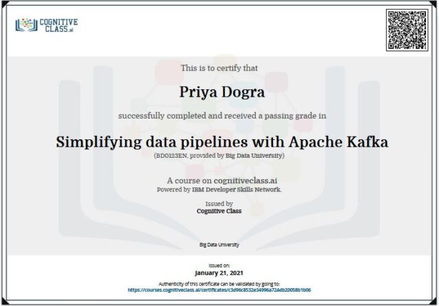 Simplyfying Data pipelines using Apache cognitive class answers