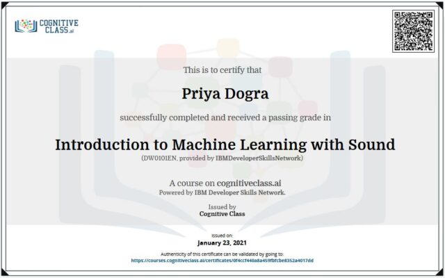 machine learning cognitive class