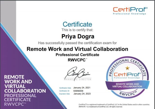 Remote Work and Virtual Collaboration Professional Certification