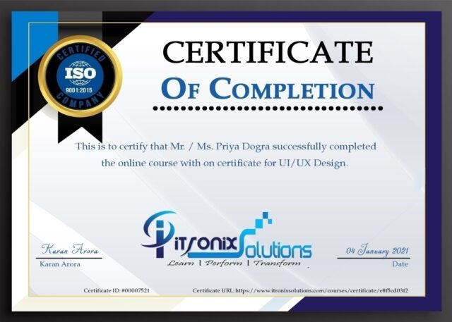 ui ux design certificate