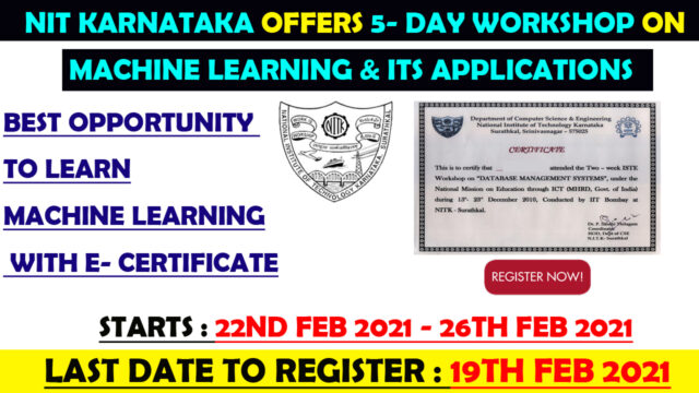 nit karnataka workshop certificate