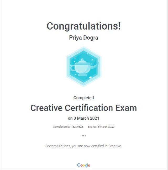 Google Creative Certification Exam Answers