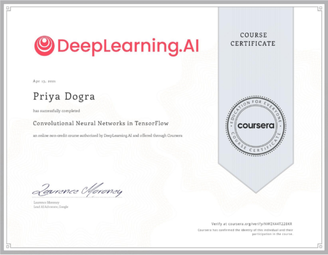 Convolutional Neural Networks in TensorFlow Coursera Quiz Answers