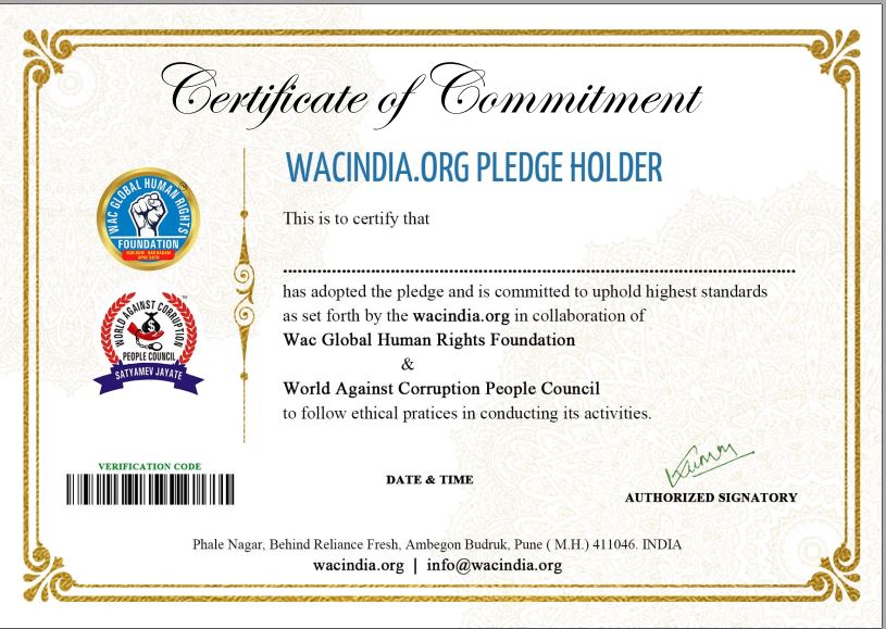 WACINDIA.ORG Pledge Holder