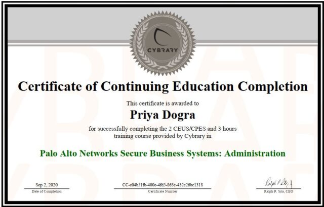 PAlo Alto Cybrary Free Course and Certificate