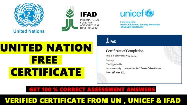 United Nation Free Certificate | IFAD Free E-Learning Courses and ...