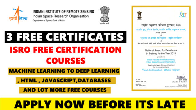 ISRO Free Machine learning Certificate and Course