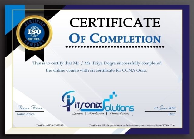 ccna quiz certificate