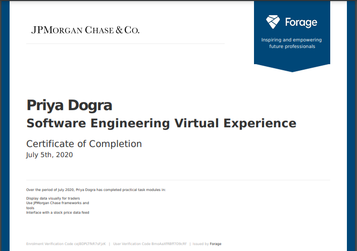Software Engineering Virtual Experience Certification