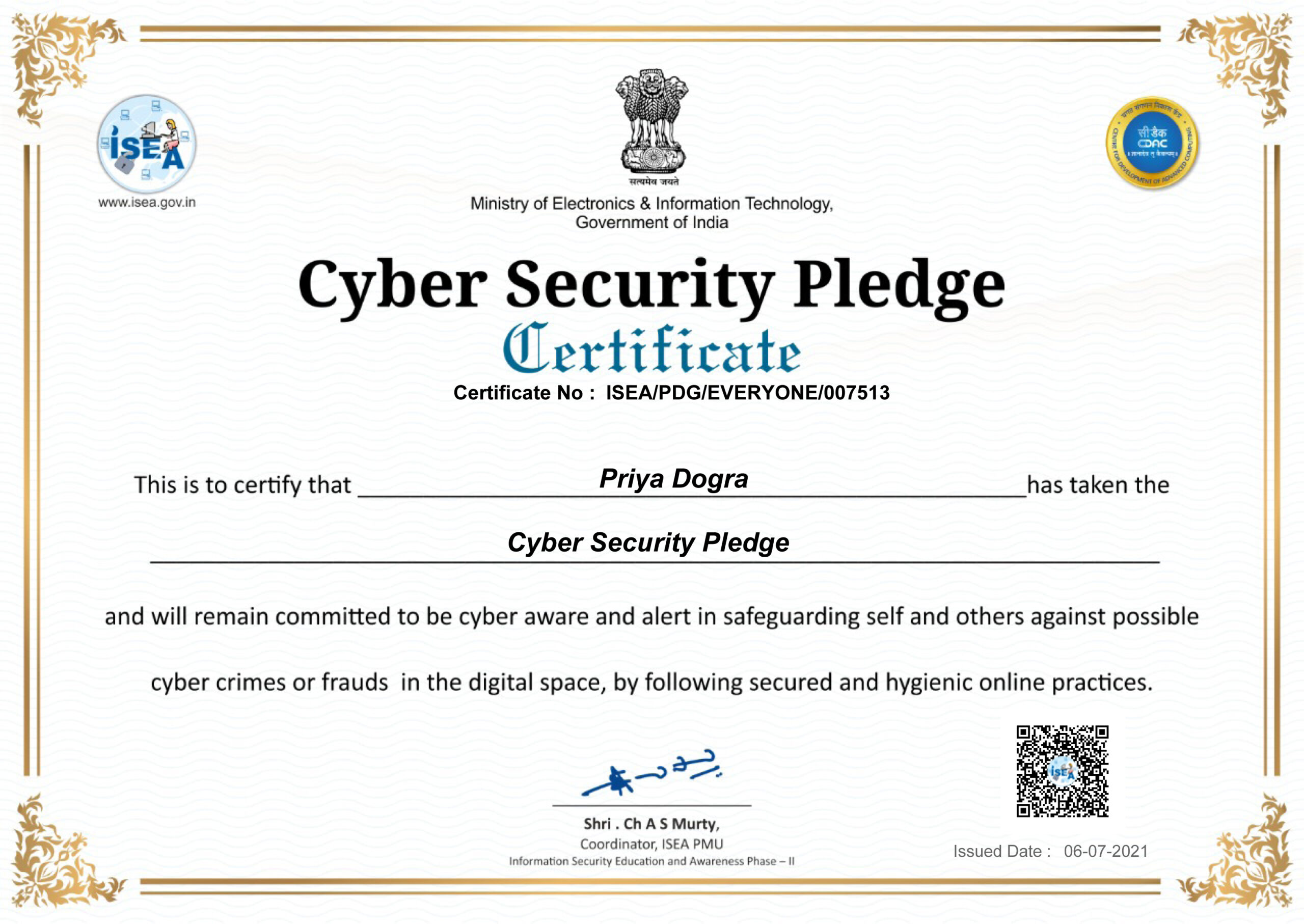 Certificate Of Completion Information Age Cyber Security Gambaran