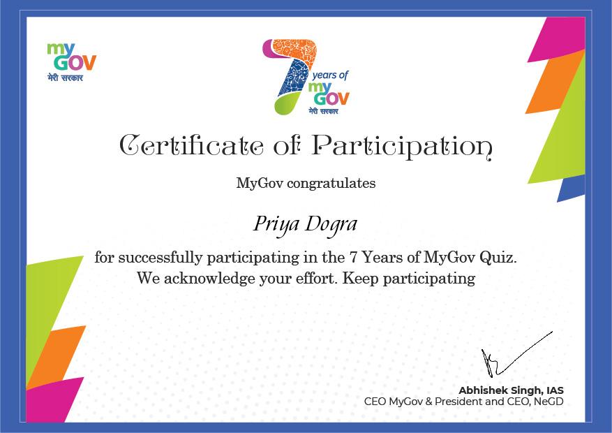 MyGov Certificate