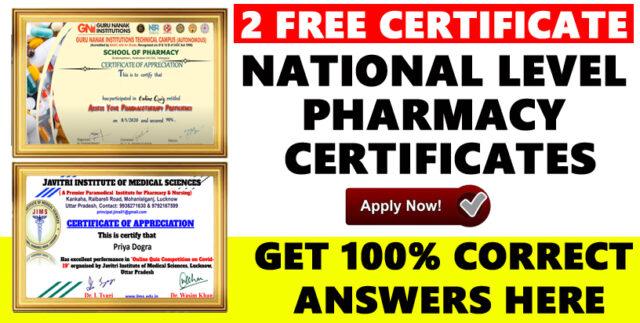 pharmacy certificates