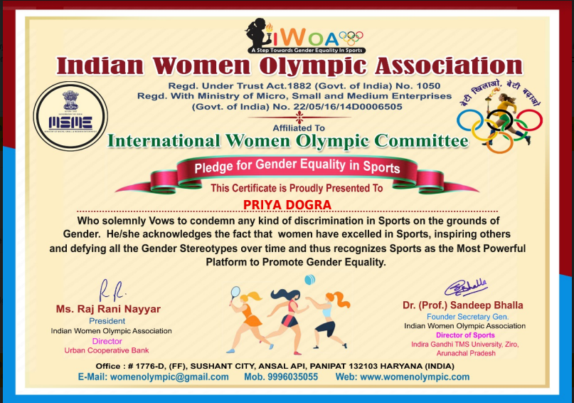 Pledge for Gender Equality in Sports Certification