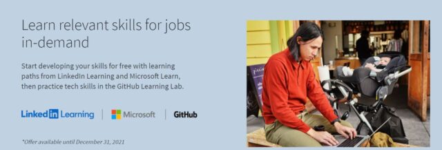 linkedin , microsoft,github free courses