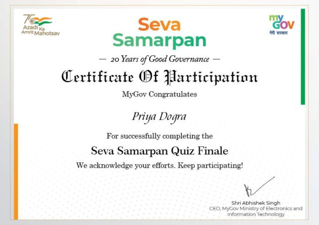 Seva Samarpan Quiz Finale answers