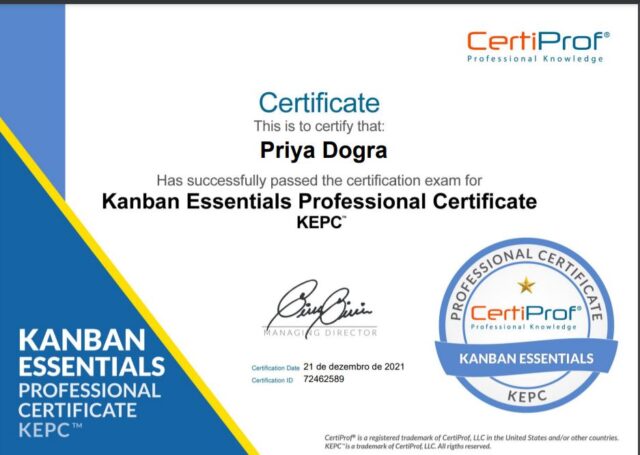Kanban Essential professional Certificate