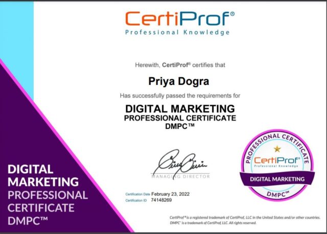 Digital Marketing Professional Certification