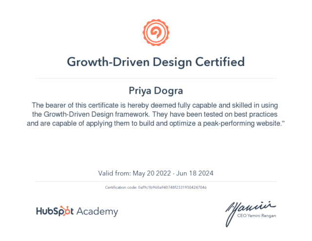 Hubspot Growth-Driven Design Certification Exam Answers
