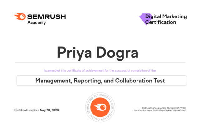 Semrush-Management-Reporting-and-Collaboration-Exam-Answers