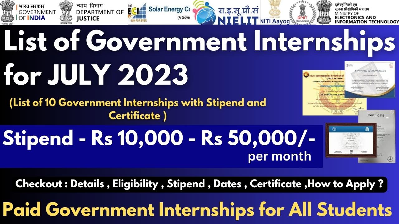 Government Internships In India Free Indian Govt Internships with