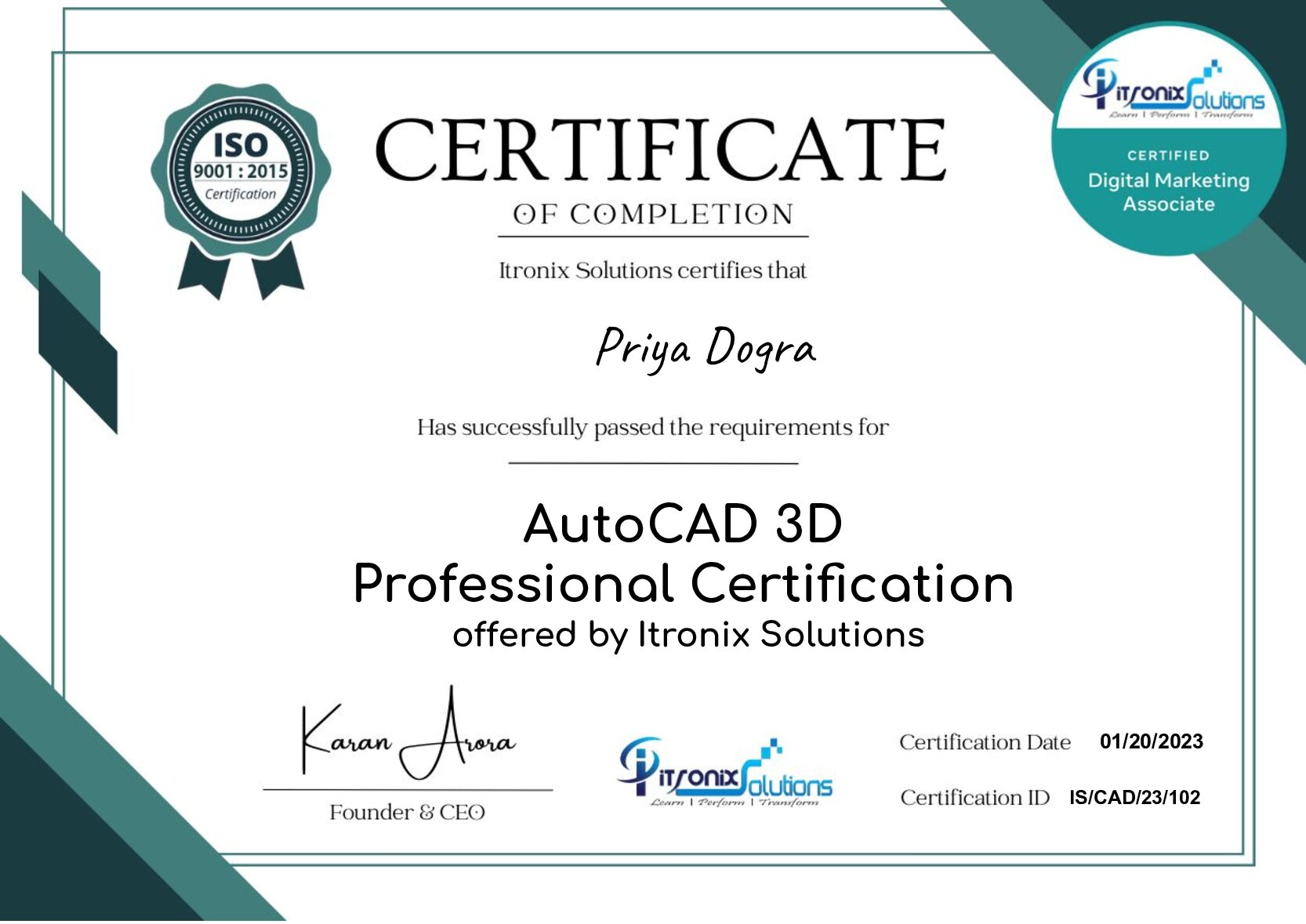 AutoCAD 3D Free Certification